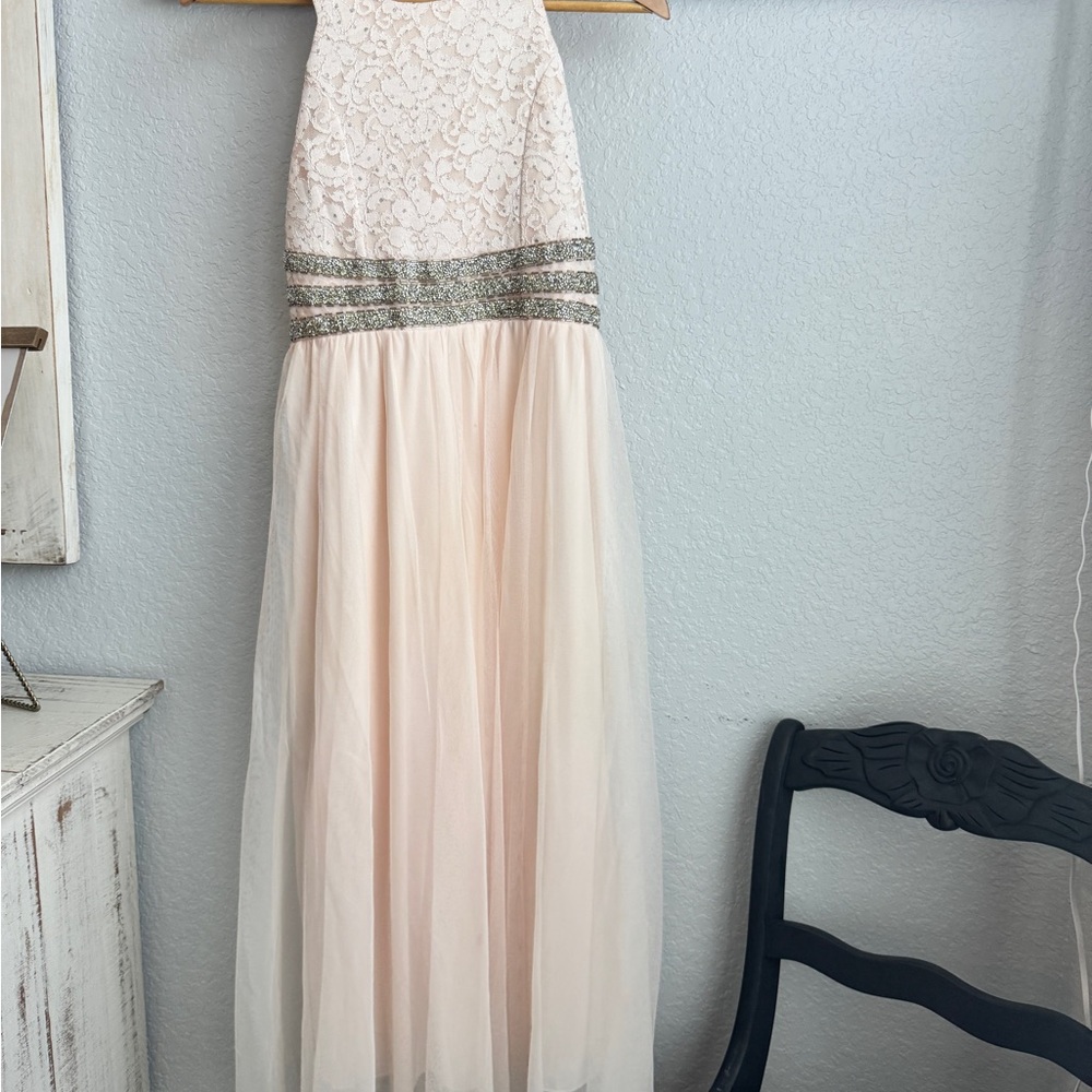 Speechless Kids Blush Lace Dress.     (E)